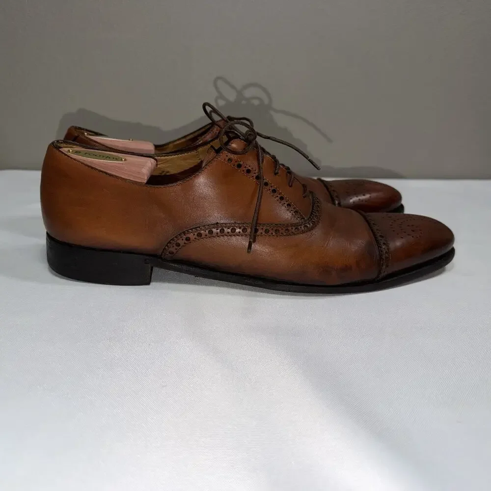 Silvano Sassetti Italy Size 11 Brown Captor Brogue Oxford Men’s Dress Shoes